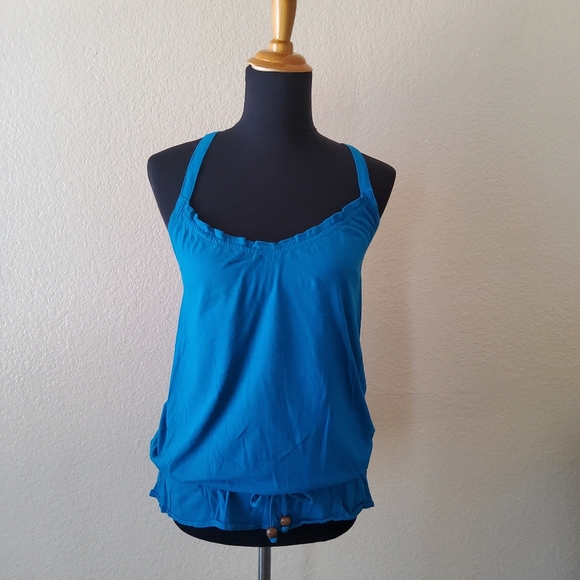 GAP Tops - Gap Ruffle Knit Tank Top Size S Blue